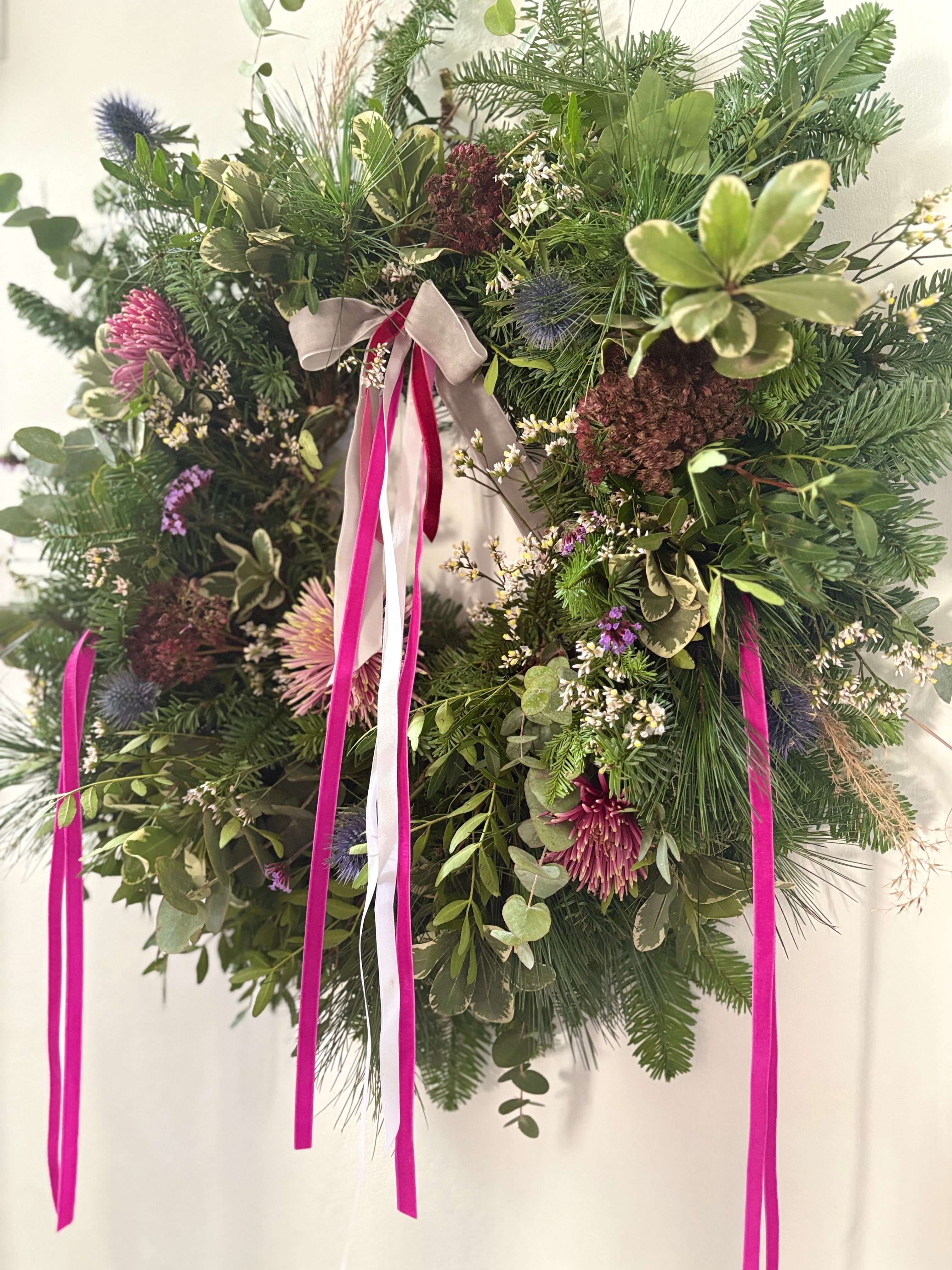 Pretty in Pink Christmas Wreath